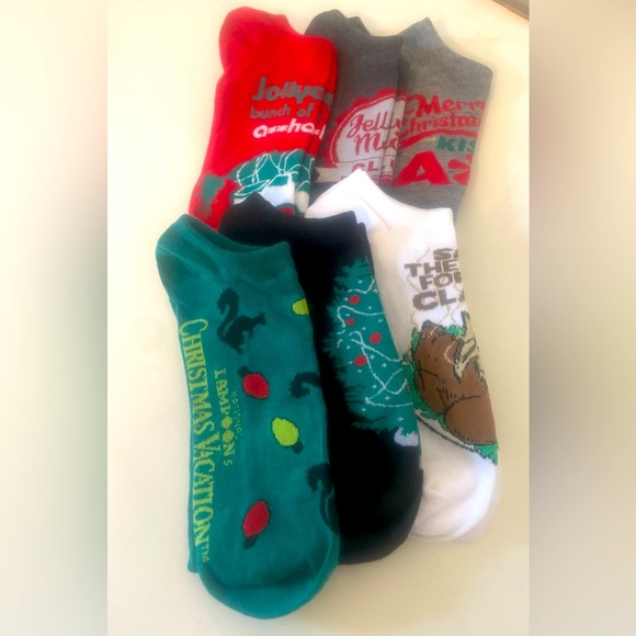 Mens funny ankle socks Christmas and black - Picture 1 of 4